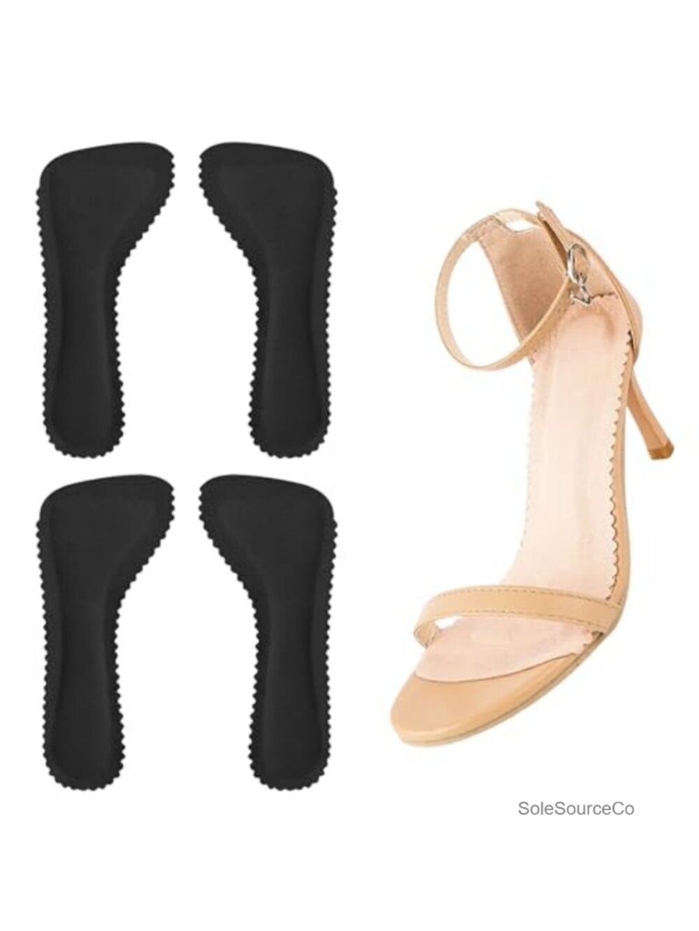 Adhesive High Heel Insoles 3/4 Cushioning Ball of Foot Arch Support Inserts